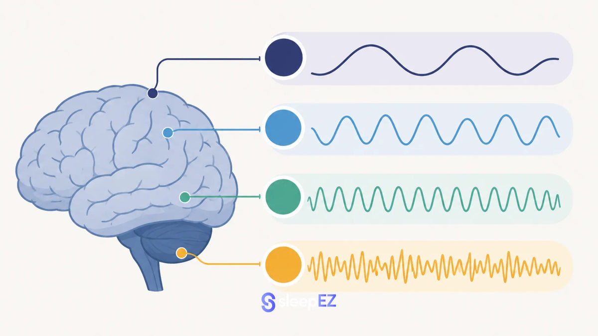 Binaural beats brainwave frequency chart illustration