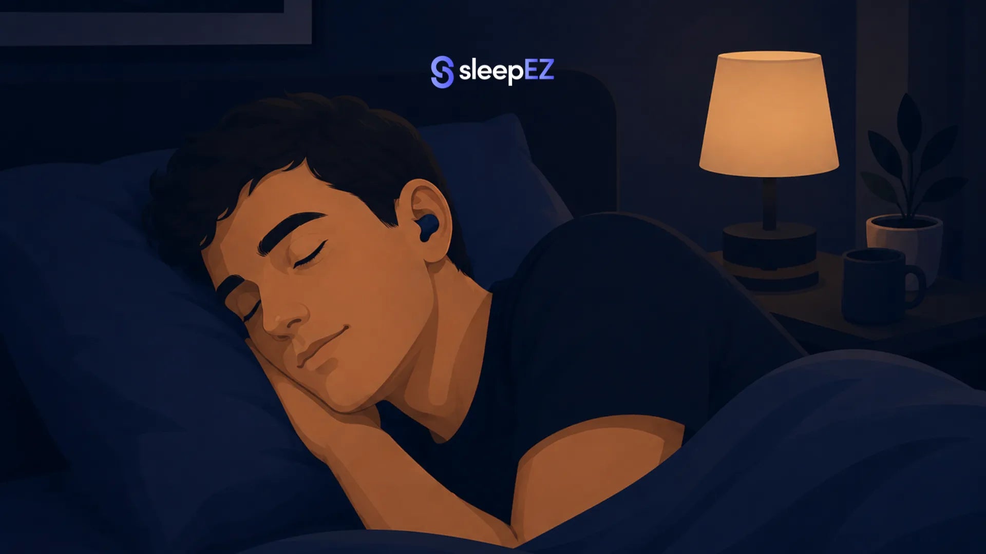 Person sleeping safely with silicone earplugs