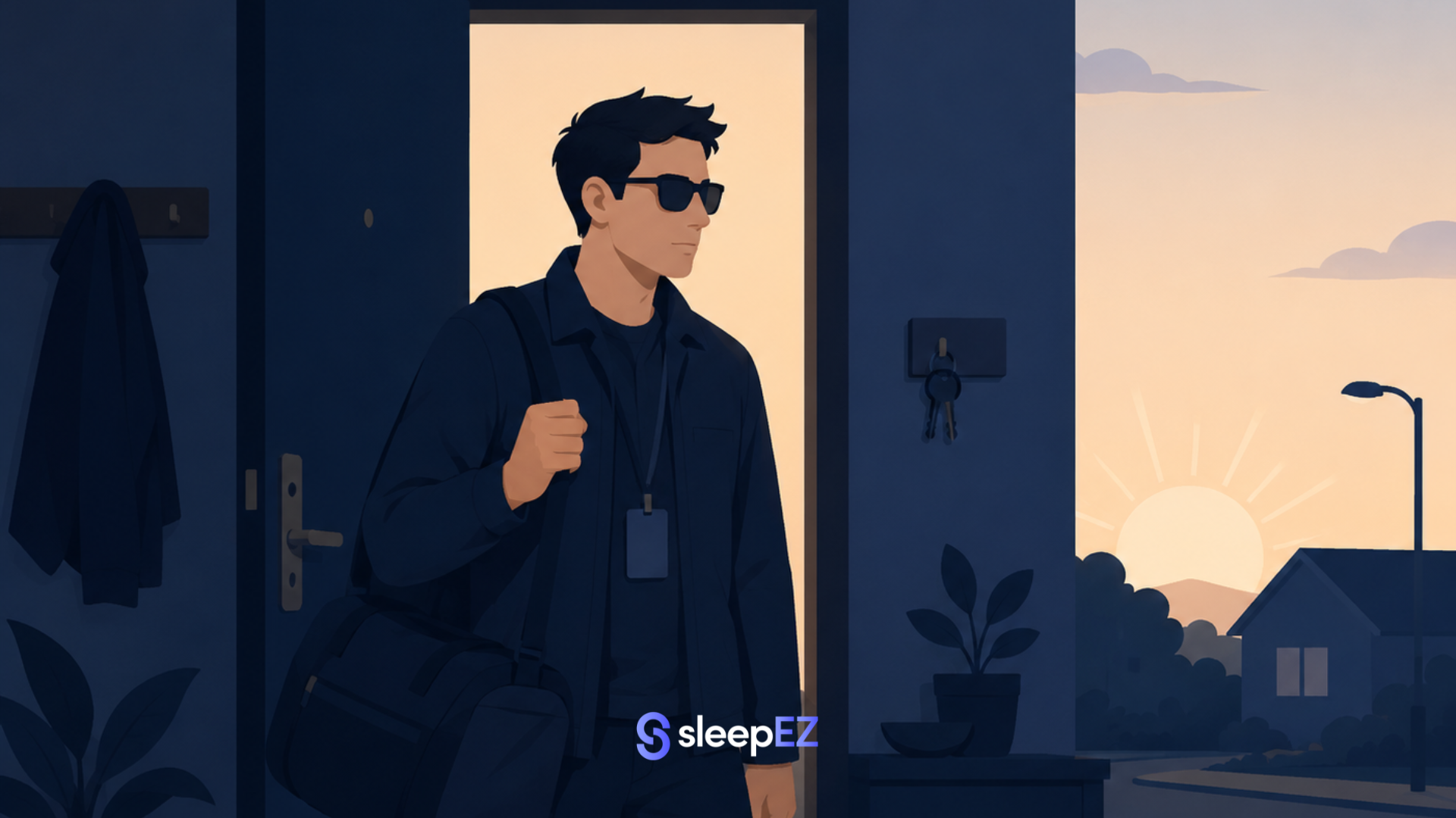 Night shift worker coming home in the morning